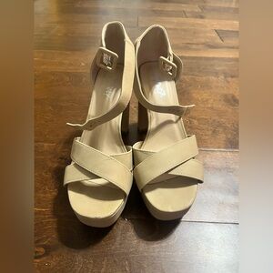 Chic Tan Women's Heels with Straps